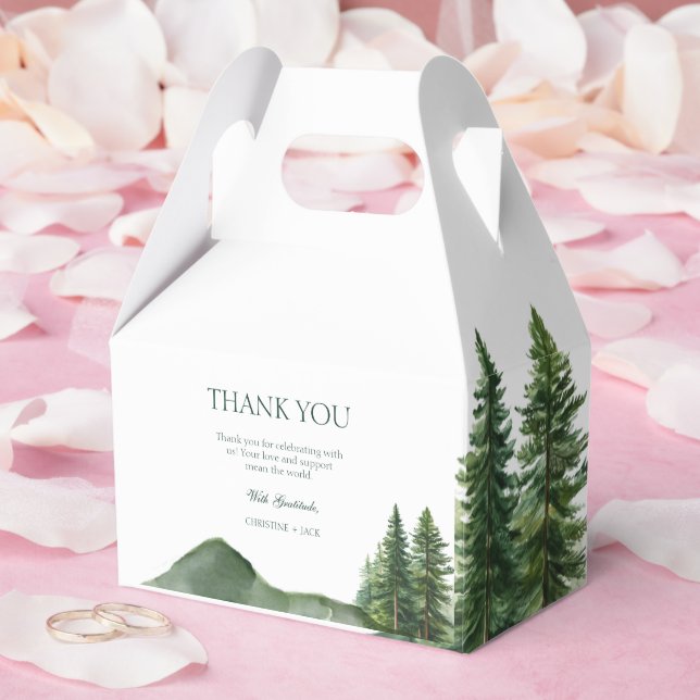Rustic Woodland Mountain Forest Pine Wedding Thank Favour Box (Wedding)