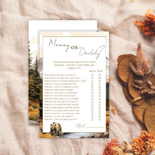 Rustic Woodland Mummy or Daddy Baby Shower Game
