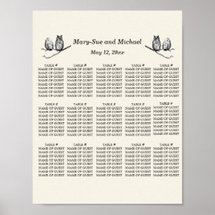 Rustic Woodland Owls Seating Arrangement Poster