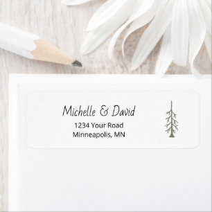 Rustic Woodland Pine Tree Wedding Return Address Label