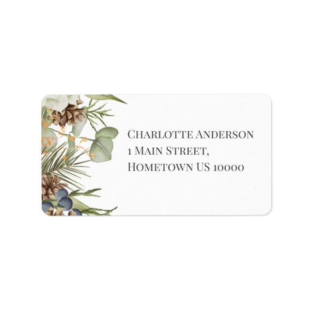Rustic Woodland Pinecones Border Label (Front)