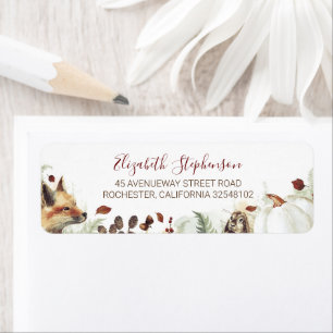 Rustic Woodland Pumpkin Fall Return Address Label