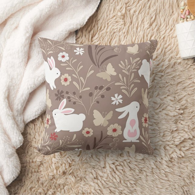 Rustic Woodland Rabbit for Nursery Cushion (Blanket)