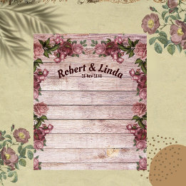 Rustic Woodland Roses Country Wedding Backdrop Tapestry