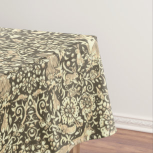 Rustic Woodland Tan & Grey Forest Animal Pattern Tablecloth