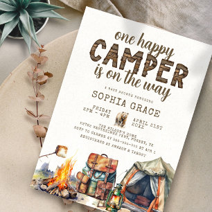 Rustic Woodland Watercolor Baby Shower Invitation