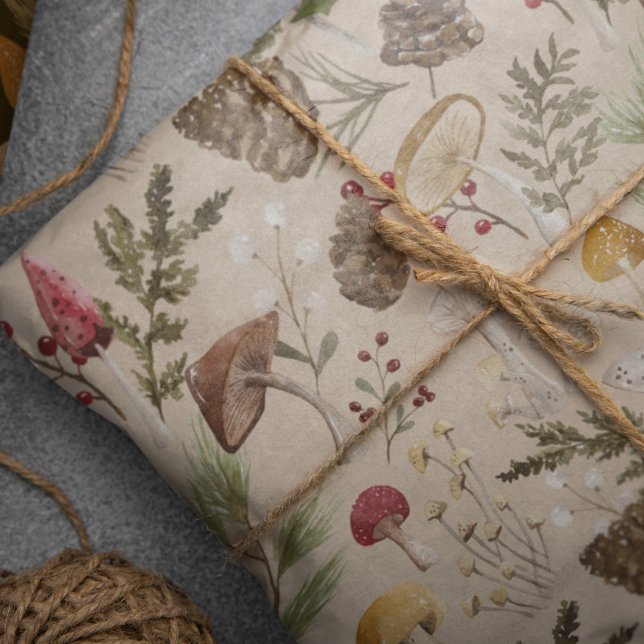 Rustic Woodland Watercolor Woodsy Mushroom Forest  Tissue Paper (Rustic Woodland Watercolor Woodsy Mushroom Forest Tissue Paper)