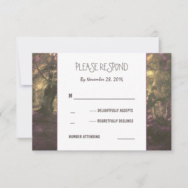 Rustic Woodland Wedding RSVP Card (Front)