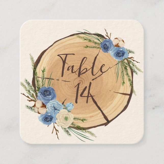 Rustic Woodland Wedding Theme Table Card (Front)