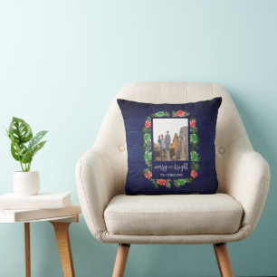 Rustic Woodland Whimsical Mushrooms Christmas Cushion