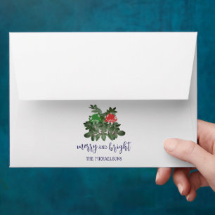Rustic Woodland Whimsical Mushrooms Christmas Envelope