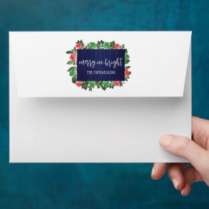 Rustic Woodland Whimsical Mushrooms Christmas Envelope