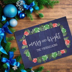 Rustic Woodland Whimsical Mushrooms Christmas Holiday Card