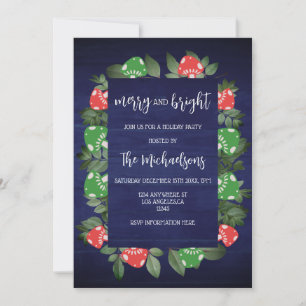 Rustic Woodland Whimsical Mushrooms Christmas Invitation
