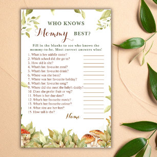 Rustic Woodland Who Knows Mommy Best Baby Shower