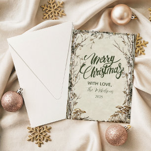 Rustic Woodland Winter Christmas Holiday Card