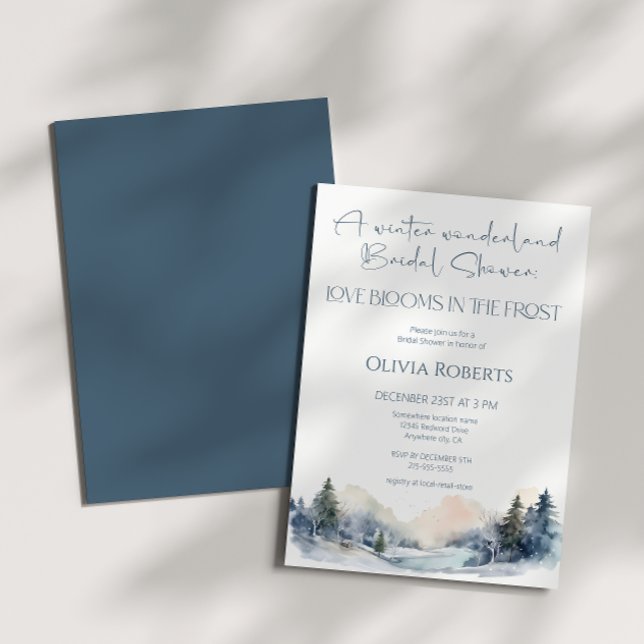 Rustic Woodland Winter Forest Bridal Shower Invitation (Creator Uploaded)