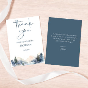 Rustic Woodland Winter Forest Bridal Shower Thank You Card