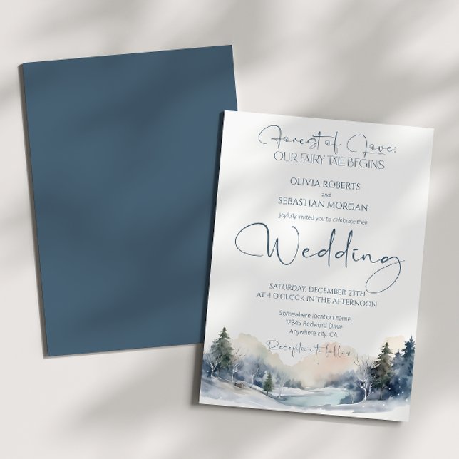 Rustic Woodland Winter Forest Wedding Invitation (Creator Uploaded)