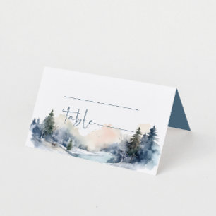 Rustic Woodland Winter Forest Wedding Place Card