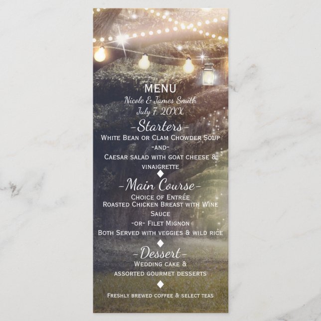 Rustic Woods Enchanted Forest & Lights Menu (Front)