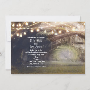 Rustic Woods Enchanted Forest & Lights Wedding  Invitation