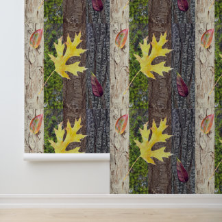 Rustic Woodsy Botanical Forest Wallpaper
