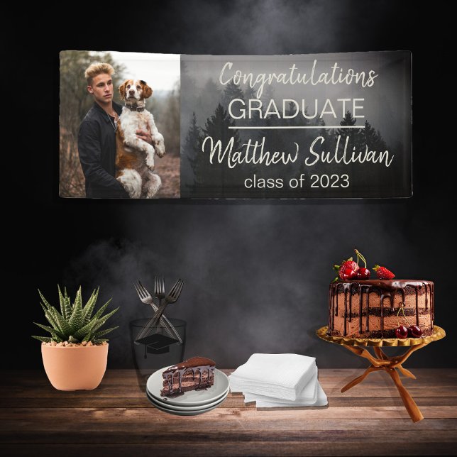 Rustic Woodsy Congratulations Graduate Photo Banner (Creator Uploaded)