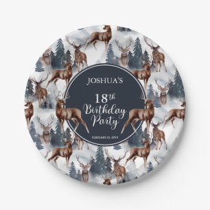 Rustic Woodsy Deer   Forest 18th Birthday Party Paper Plate