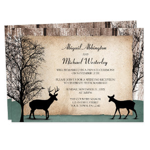 Rustic Woodsy Deer Reception Only Invitations