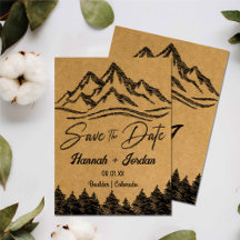 Rustic Woodsy destination Minimalist Save the Date