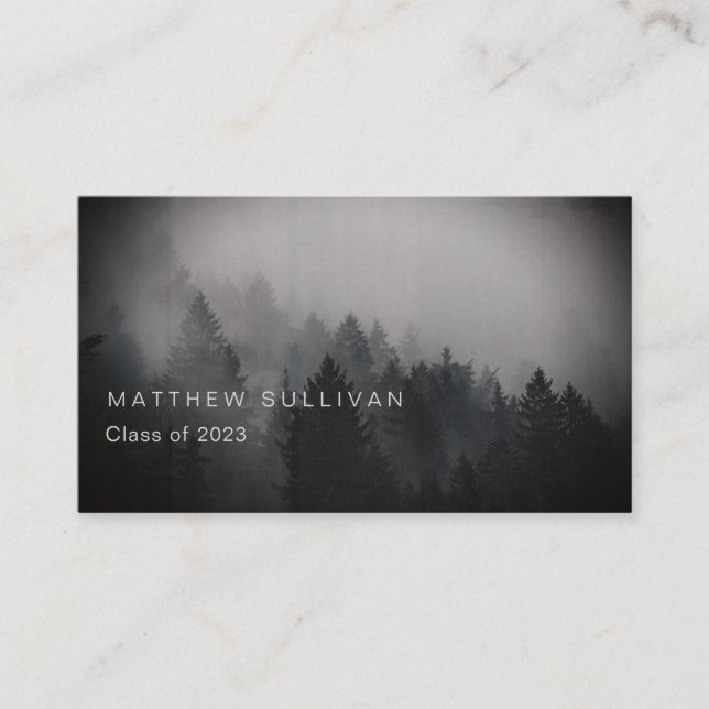 Rustic Woodsy Graduation Insert Name Cards (Front)