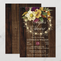 Rustic Woodsy Lighted Wreath Couple's Shower