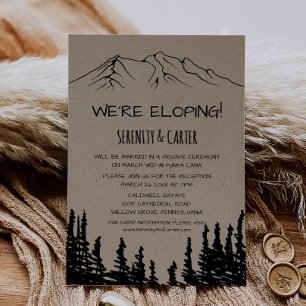 Rustic Woodsy Mountain Elopement Reception Invitation