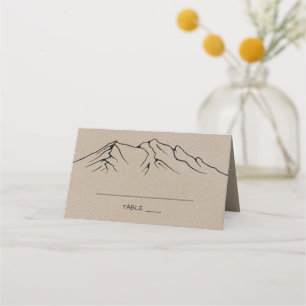 Rustic Woodsy Mountain Wedding Place Card