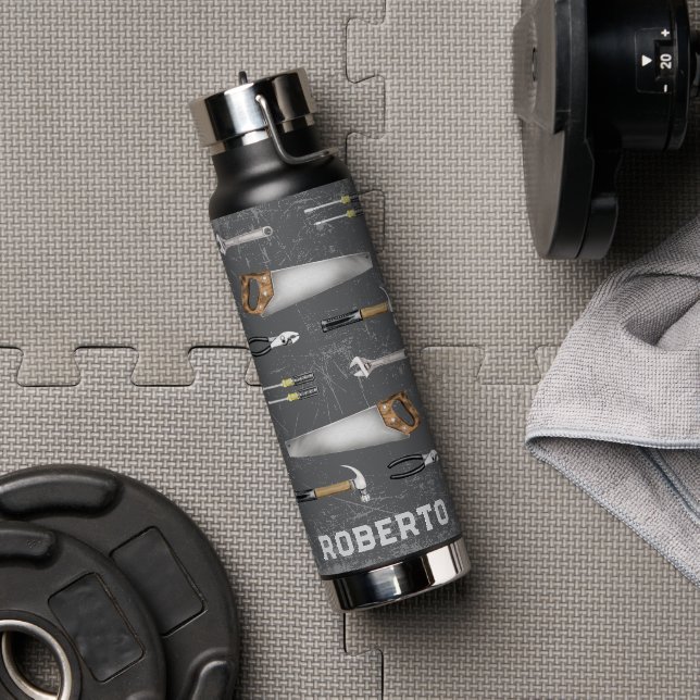 Rustic Workman Tools  Water Bottle (Gym (Rotated))