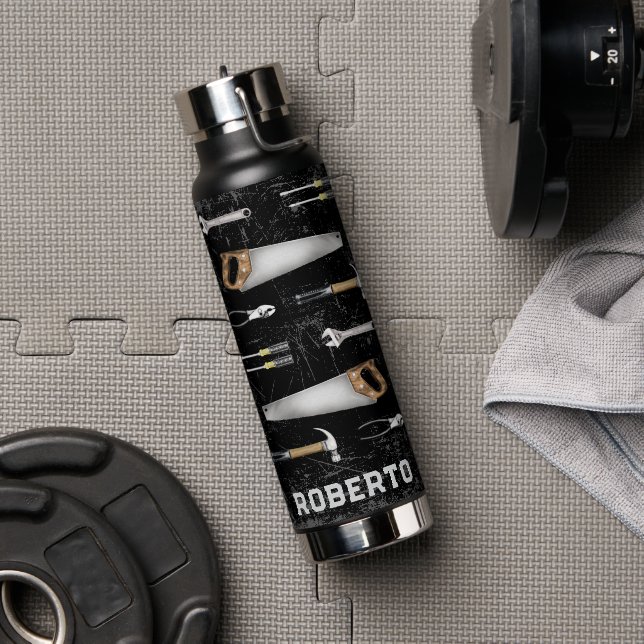 Rustic Workman Tools  Water Bottle (Gym (Rotated))