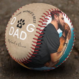 Rustic World's Best Dog Dad 2 Photo Baseball