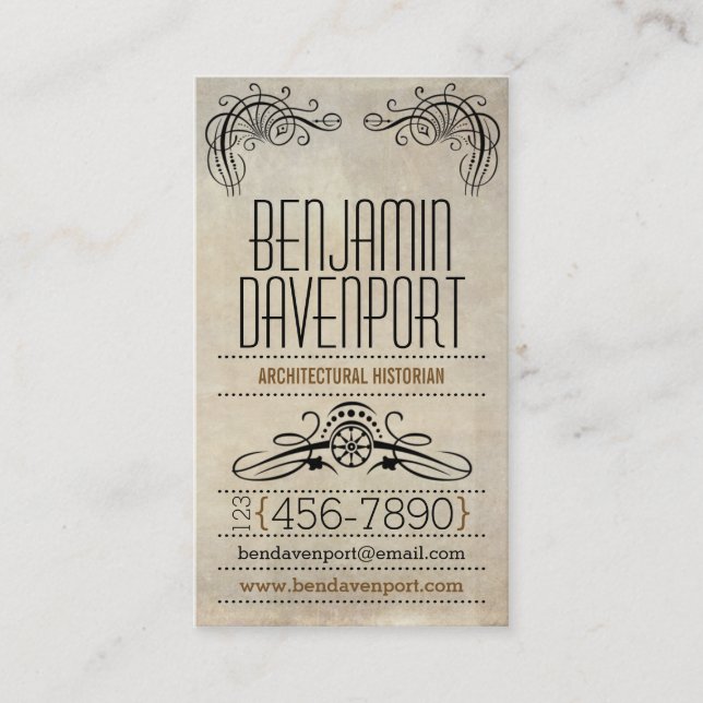Rustic Worn Paper - Brown Business Card (Front)