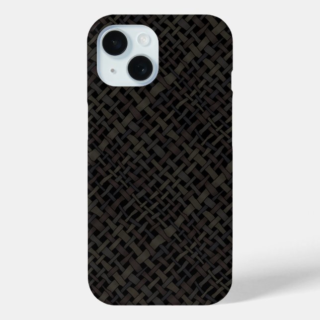 Rustic Woven Elegant Black Burlap Case-Mate iPhone Case (Back)
