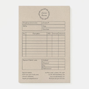 rustic wreath brown paper post-it notes