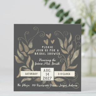 Rustic Wreath Elegant Inspirivity Bridal Shower Invitation