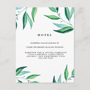 Rustic Wreath Greenery Wedding Hotel Card