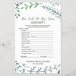 Fall Bride Trivia Questions Bridal Wedding Shower Supplies Zazzle Com Au