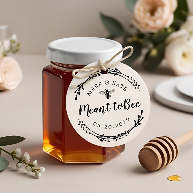 Rustic Wreath Meant to Bee Honey Wedding Favour Self-inking Stamp (Creator Uploaded)