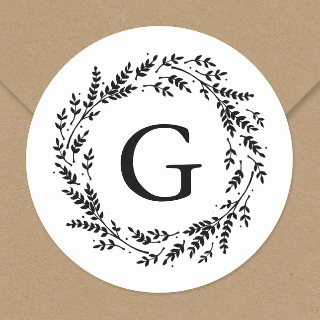 Rustic Wreath Monogram Sticker (Creator Uploaded)