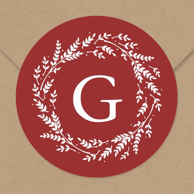 Rustic Wreath Monogram Sticker (Creator Uploaded)