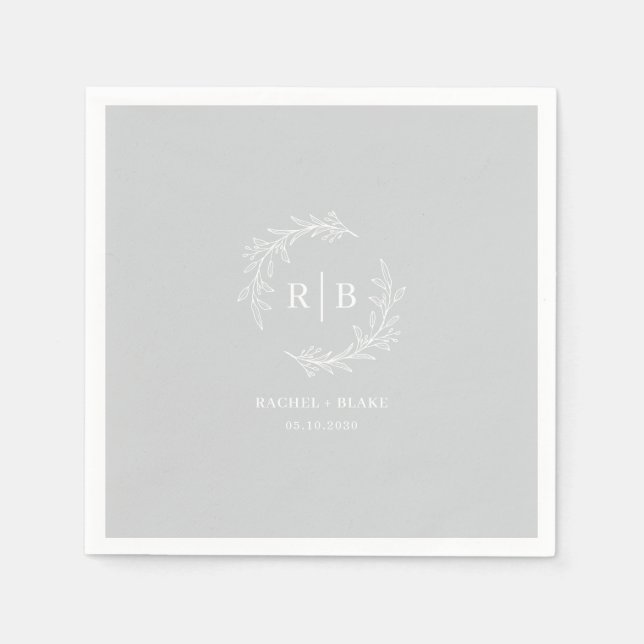 Rustic Wreath Wedding Rehearsal Engagement Party Napkin (Front)