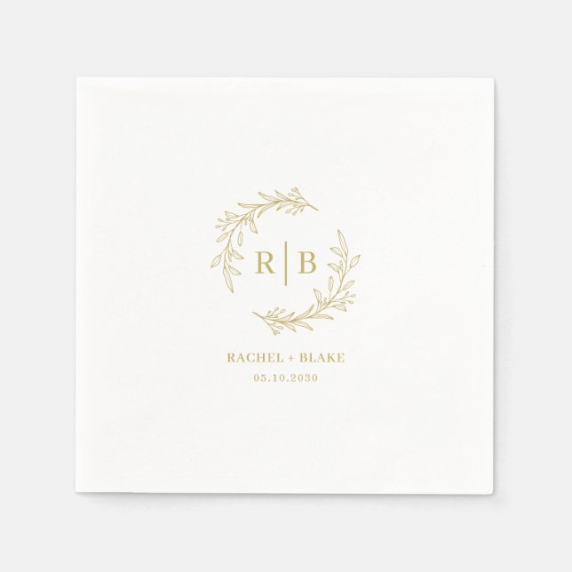 Rustic Wreath Wedding Rehearsal Engagement Party Napkin (Front)