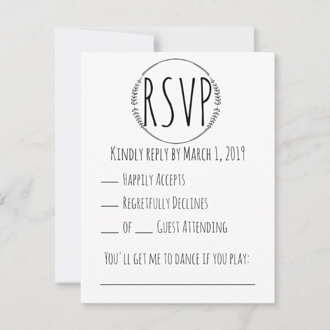 Rustic Wreath Wedding RSVP (Front)